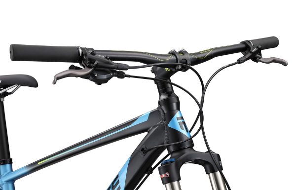 Mongoose Tyax Expert Adult Mountain Bike, 29-Inch Wheels, Tectonic T2 Aluminum Frame, Rigid Hardtail, Hydraulic Disc Brakes, Mens Small Frame, Black/Blue - Image 3
