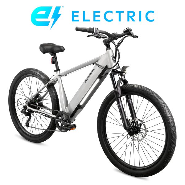 Schwinn Marshall Electric Hybrid Bike for Adults, Small/Medium Step-Over Aluminum Frame, 250W Motor, 7 Speed, 27.5-Inch Wheels, Matte Grey - Image 3
