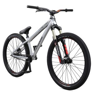 Mongoose Fireball Dirt Jump Mountain Bike, 26-Inch Wheels, Mechanical Disc Brakes, Chrome