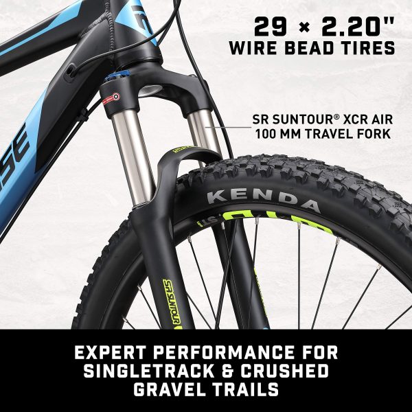 Mongoose Tyax Expert Adult Mountain Bike, 29-Inch Wheels, Tectonic T2 Aluminum Frame, Rigid Hardtail, Hydraulic Disc Brakes, Mens Small Frame, Black/Blue - Image 4