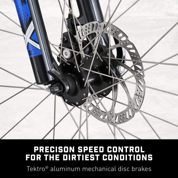 Mongoose Switchback Comp 27.5" Hardtail Mountain Bike, 18-Speed, Front Suspension, Disc Brakes, Large Frame - Blue - Image 7